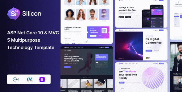 Silicon - ASP.Net Core 10 & MVC 5 Business & Technology Template