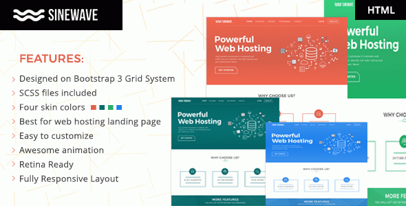 Sinewave - One Page Hosting Landing Page HTML Template