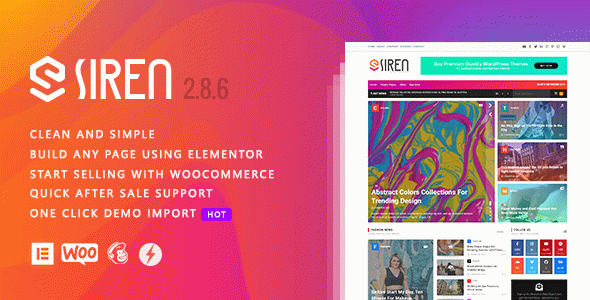 Siren - News Magazine Elementor WordPress Theme