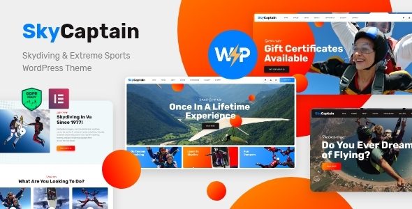 SkyCaptain | Skydiving, Parachute & Extreme Sports WordPress Theme