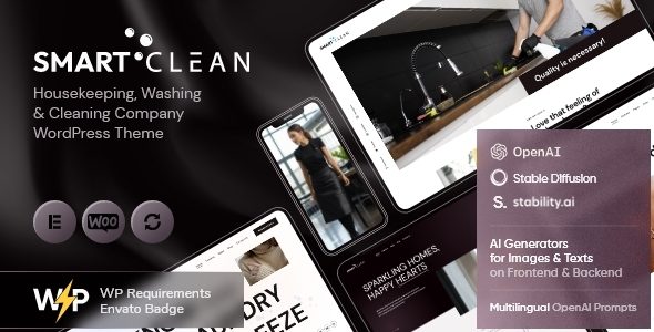 SmartClean | Housekeeping & Cleaning Company WordPress Theme