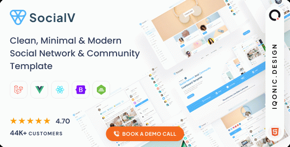 SocialV 5.0 - Social Network & Community Admin Template (HTML, Vue, React JS, Laravel)