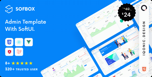 Sofbox - Responsive Admin Dashboard Theme (HTML, React, Vue)