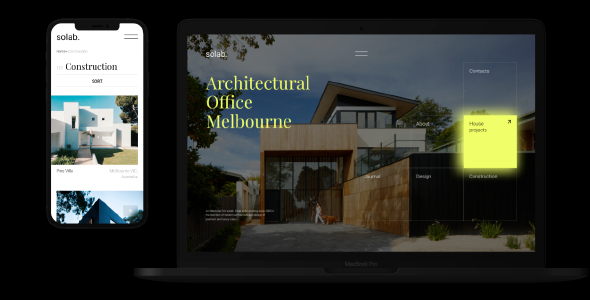 Solab – Minimalistic Template for Architectural Agency