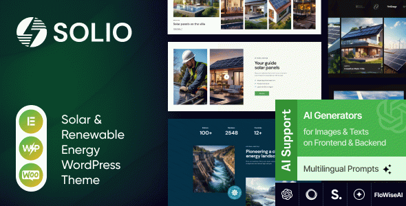 Solio - Ecology, Green Power & Renewable Energy WordPress Theme + Events & Store