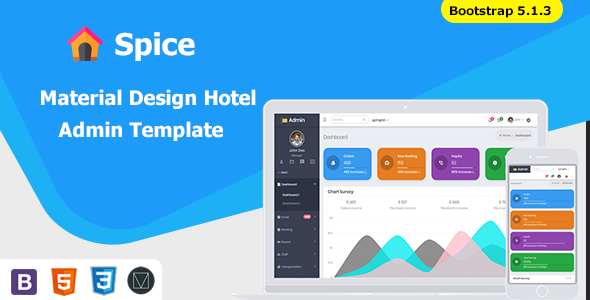 Spice Hotel | Bootstrap 5 Admin Dashboard Template With Material Components + UI Kit