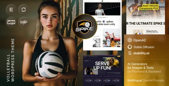 Spike - Volleyball Sports WordPress Theme + Online Sports Store