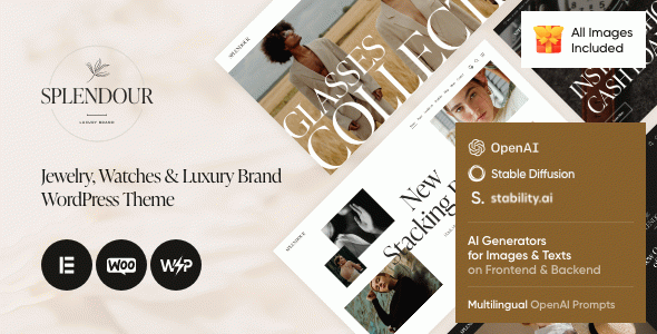 Splendour - Jewelry & Watches WordPress Theme + Online Store