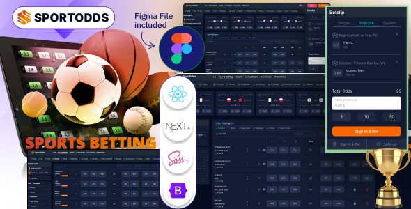 Sportodds - Sports Betting Website React Next JS Template