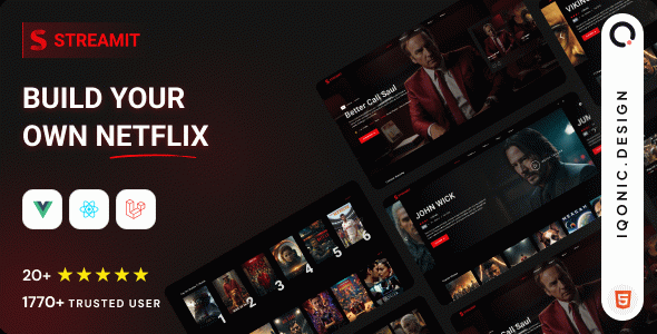 Streamit - Video Streaming Platform Admin Template (HTML, Vue, React, Laravel)