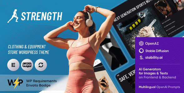 Strength - Sportswear Store & Equipment Shop WordPress Theme