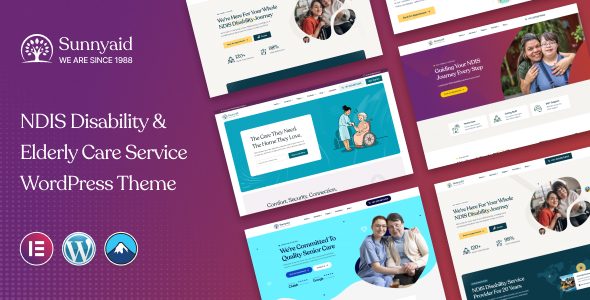 Sunnyaid ??? NDIS Disability & Elderly Care Service WordPress Theme