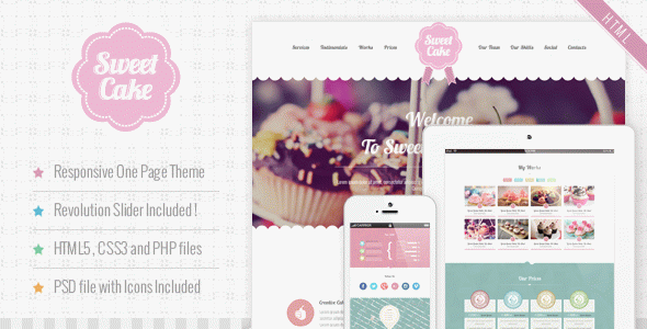 Sweet Cake - HTML Template