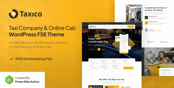 Taxico – Taxi Company & Online Cab Service Gutenverse FSE WordPress Block Theme