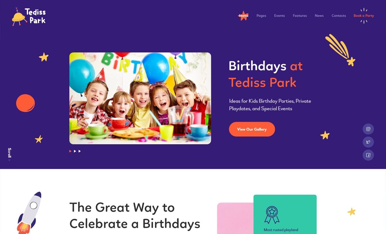 Tediss Play Area Child Care Center WordPress Theme