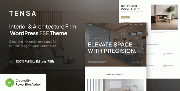 Tensa – Interior Design & Architecture Firm Gutenverse FSE WordPress Block Theme