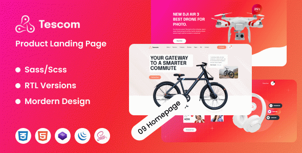 Tescom | Product Landing Page + RTL