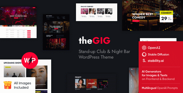 The Gig - Stand-up Club & Night Bar WordPress Theme + Online Store