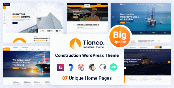 Tionco - Construction WordPress Theme + RTL