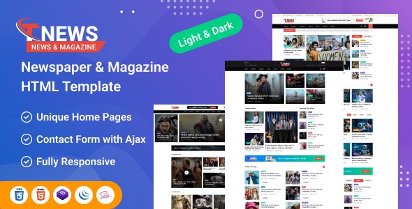 TNews Newspaper & Magazine HTML Template