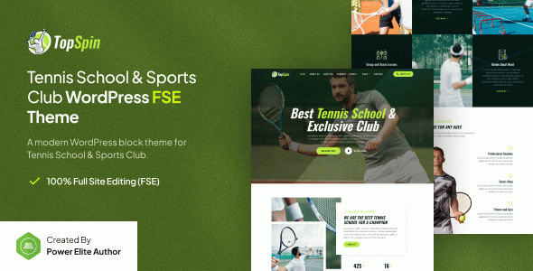 TopSpin ??? Tennis School & Sports Club Gutenverse FSE WordPress Block Theme