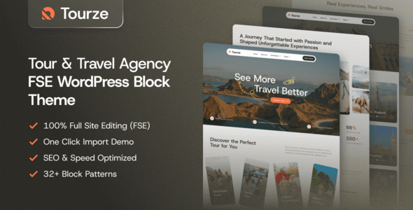 Tourze – Tour & Travel Agency Gutenverse FSE WordPress Block Theme
