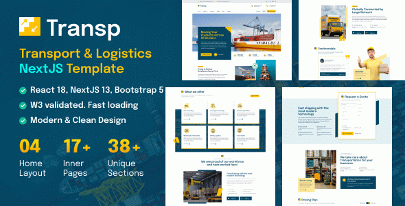Transp - Transport Courier & Logistics NextJS 16 Template