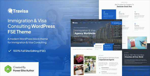 Travisa – Immigration & Visa Consulting Gutenverse FSE WordPress Block Theme
