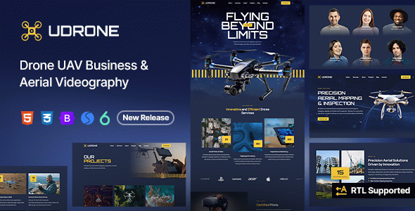 Udrone - Drone UAV Business & Aerial Videography HTML Template