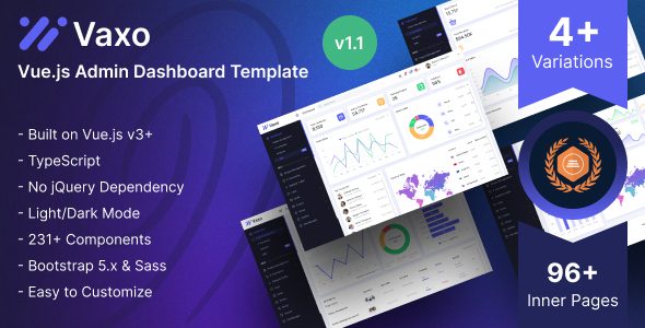 Vaxo - Vuejs 3 Admin Panel Dashboard Template
