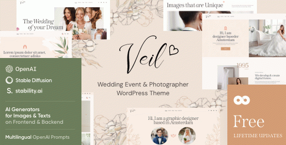 Veil - Wedding Party & Photographer WordPress Theme