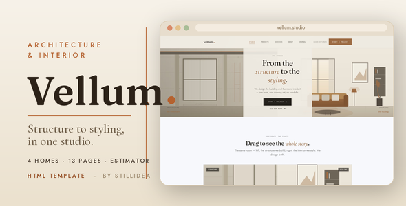 Vellum — Architecture & Interior Design HTML Template