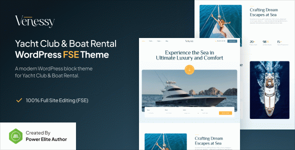 Venessy - Yacht Club & Boat Rental Gutenverse FSE WordPress Block Theme