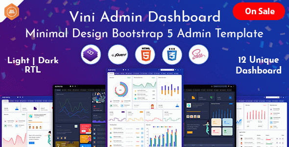 Vini Admin - Bootstrap Admin Template Dashboard HTML