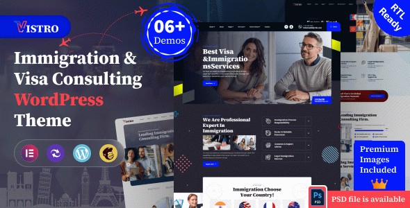 Vistro - Visa Immigration WordPress Theme