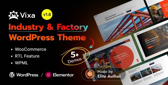 Vixa - Industry, Factory & Manufacturing WordPress Theme