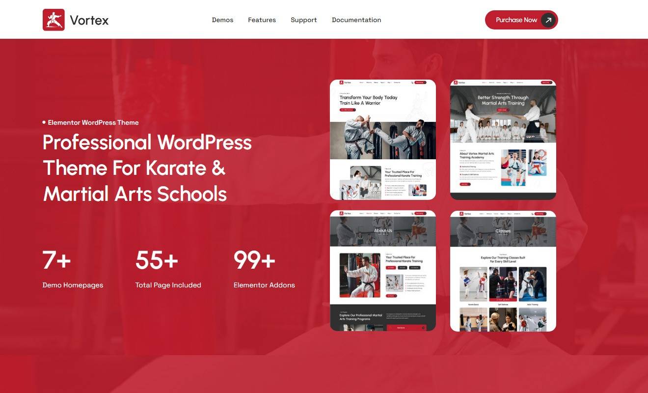 Vortex ??? Karate & Martial Arts School WordPress Theme