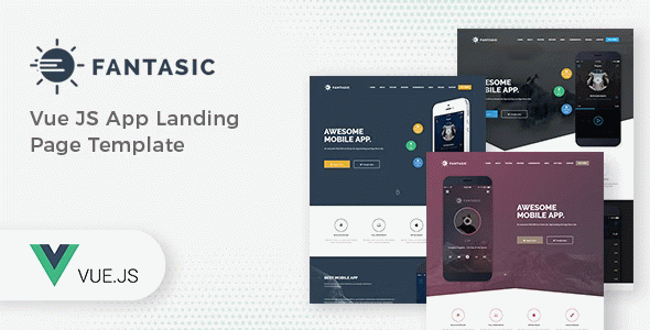 VueJS Landing page template - Fantasic