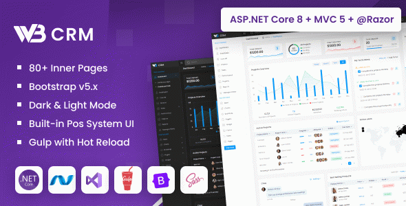 W3CRM – ASP.NET Core & MVC Bootstrap Admin Dashboard Template