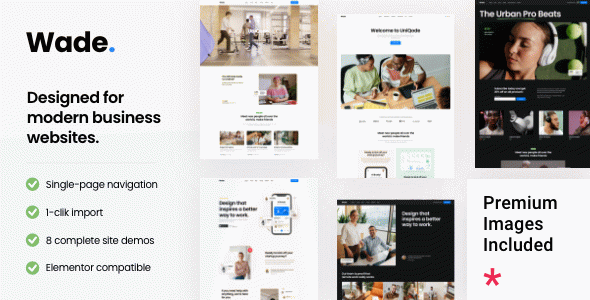 Wade - Business One Page WordPress Theme