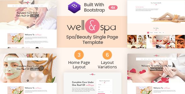 well&spa- Responsive Spa/Beauty Single Page Template