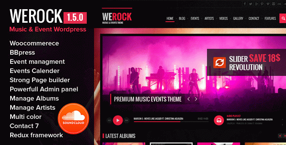 WeRock Multipurpose Music & Event WordPress Theme