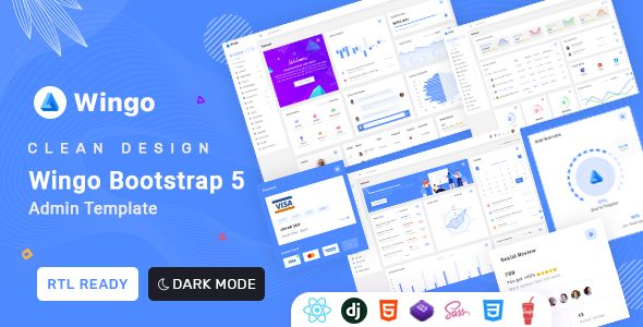 Wingo - React Js , django, Bootstrap 5 HTML Admin & Dashboard Template