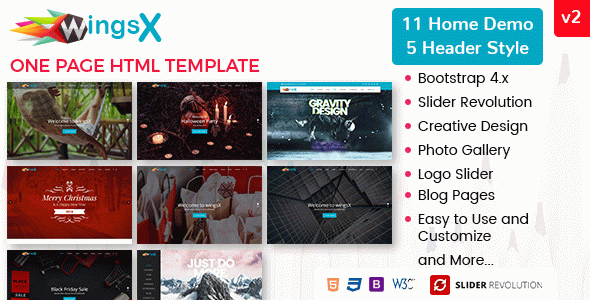 WingsX - One Page Parallax