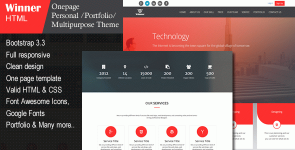 Winner - Creative Multi-Purpose HTML Template