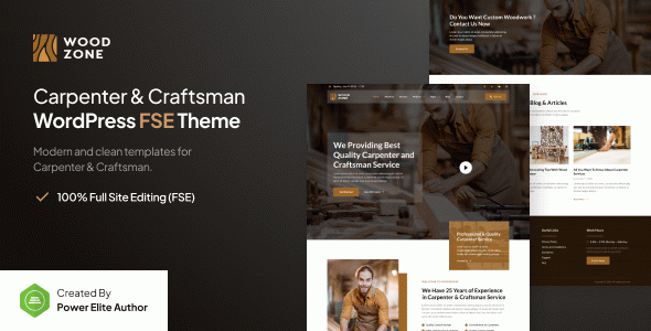 Woodzone – Carpenter & Craftsman Gutenverse FSE WordPress Block Theme