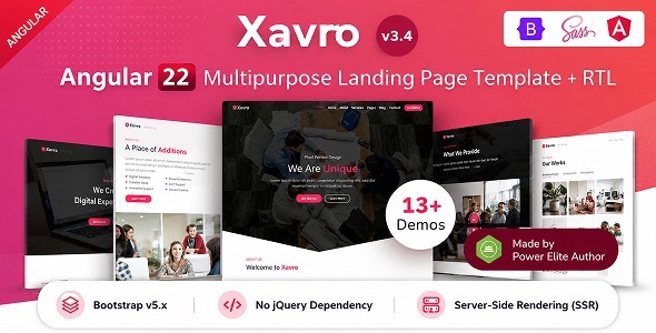 Xavro - Angular 22 Multipurpose Landing Page Template