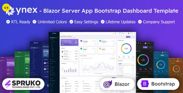 Ynex - Blazor Server App Dashboard Panel Template