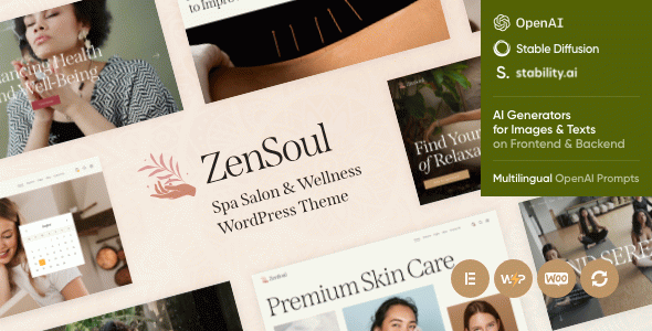 ZenSoul - Spa Salon & Wellness WordPress Theme + Shop & AI