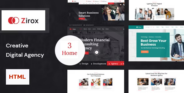 Zirox – Creative Digital Agency HTML Template